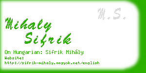 mihaly sifrik business card